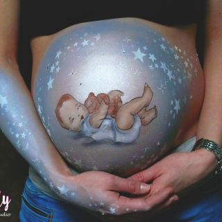 Body schmink studio bellypaint babyshoer baby with teddy 10 logo