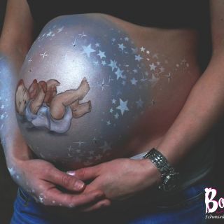 Body schmink studio bellypaint babyshoer baby with teddy 9 logo