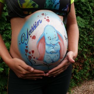 Body schmink studio bellypaint babyshower dumbo bakel logo