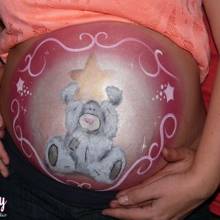 Body schmink studio bellypaint babyshower teddy pink star 4 logo