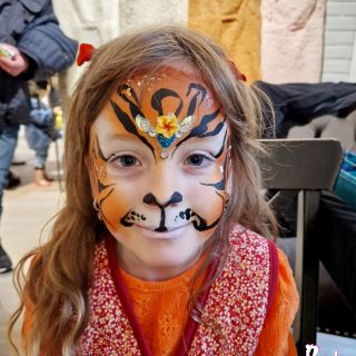 Body schmink studio oranje tijger met xtra bling bling new kids by demi gemert