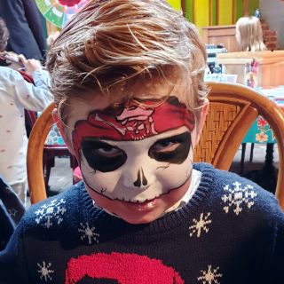Body schmink studio pirat skull kerstbrunch de pandoer 2019