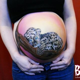 Body schmink studio bellypaint baby cheetah ladies night pathe helmond foto belly 2 logo