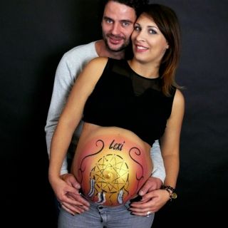 Body schmink studio bellypaint dreamcatcher foto couple logo