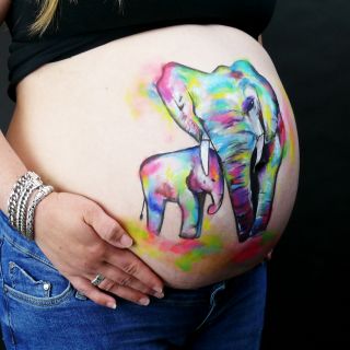 Body schmink studio bellypaint elephants aquasplash beek en donk 2 logo
