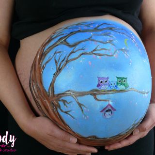 Body schmink studio bellypaint realistic tree family uil5