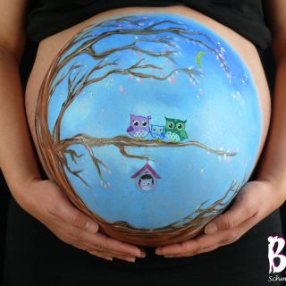 Body schmink studio bellypaint realistic tree family uil