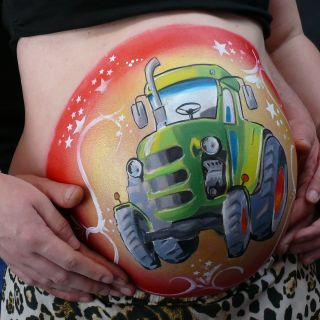 Body schmink studio bellypaint tractor beek en donk photo belly logo