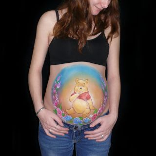 Body schmink studio bellypaint winny de pooh met bloemen 6 met logo