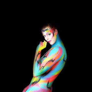 Body schmink studio bodypaint abstract happy colors black lines 13