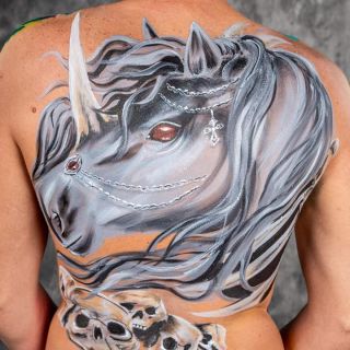 Body schmink studio bodypaint evil unicorn jamvention 2019