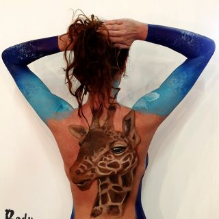 Body schmink studio bodypaint giraffe