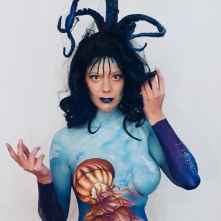 Body schmink studio bodypaint jellyfish pollution logo 4