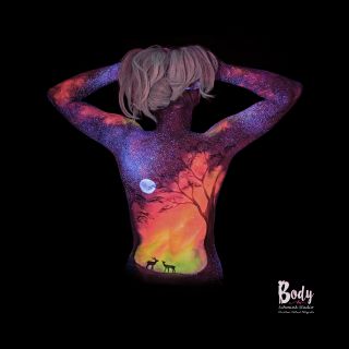 Body schmink studio bodypaint neon jam don quichot baarle hertog foto christiaan hofland fotografie