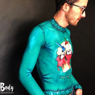 Body schmink studio bodypaint tordo skull ice cream cupcake paint cameleon beek en donk 4