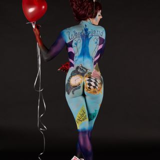 Body schmink studio bodypaint wbf 2020 theme psychedelic circus alice in wonderland 2