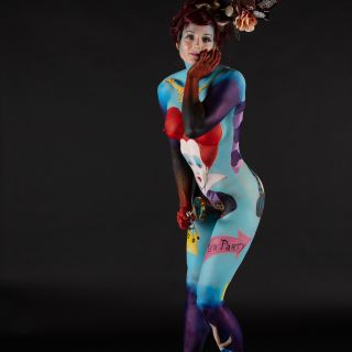 Body schmink studio bodypaint wbf 2020 theme psychedelic circus alice in wonderland 5