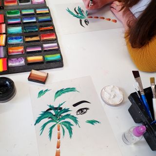 Body schmink studio cursus one stroke palm tree beek en donk