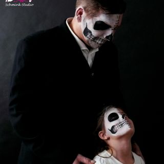 Body schmink studio face paintings carnaval skulls family 2