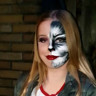 Body schmink studio facepaint half face wolf