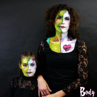 Body schmink studio half faces heart carnaval 2019 beek en donk
