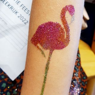 Body schmink studio glitters tattoo flamingo bso beekrijk beek en donk