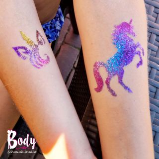 Body schmink studio kinderfeest glitters tattoos unicorns beek en donk