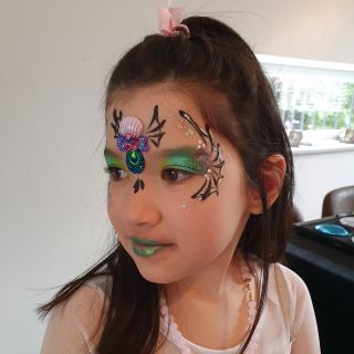 Body schmink studio kinderfeest extra bling bling spider weg princess helmond 2