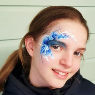Body schmink studio eye design one stroke flower blue delft beek en donk