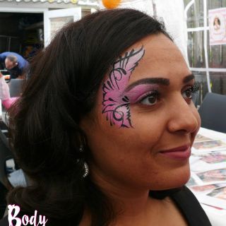 Body schmink studio kinderfeest pink eye design helmond2 logo