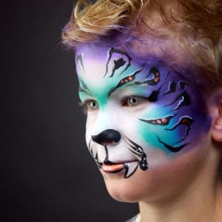 Body schmink studio tiger_on black paint professional colours by partyxplosion foto pxp