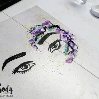 Body schmink studio workshop eyes design paars bloemen 2